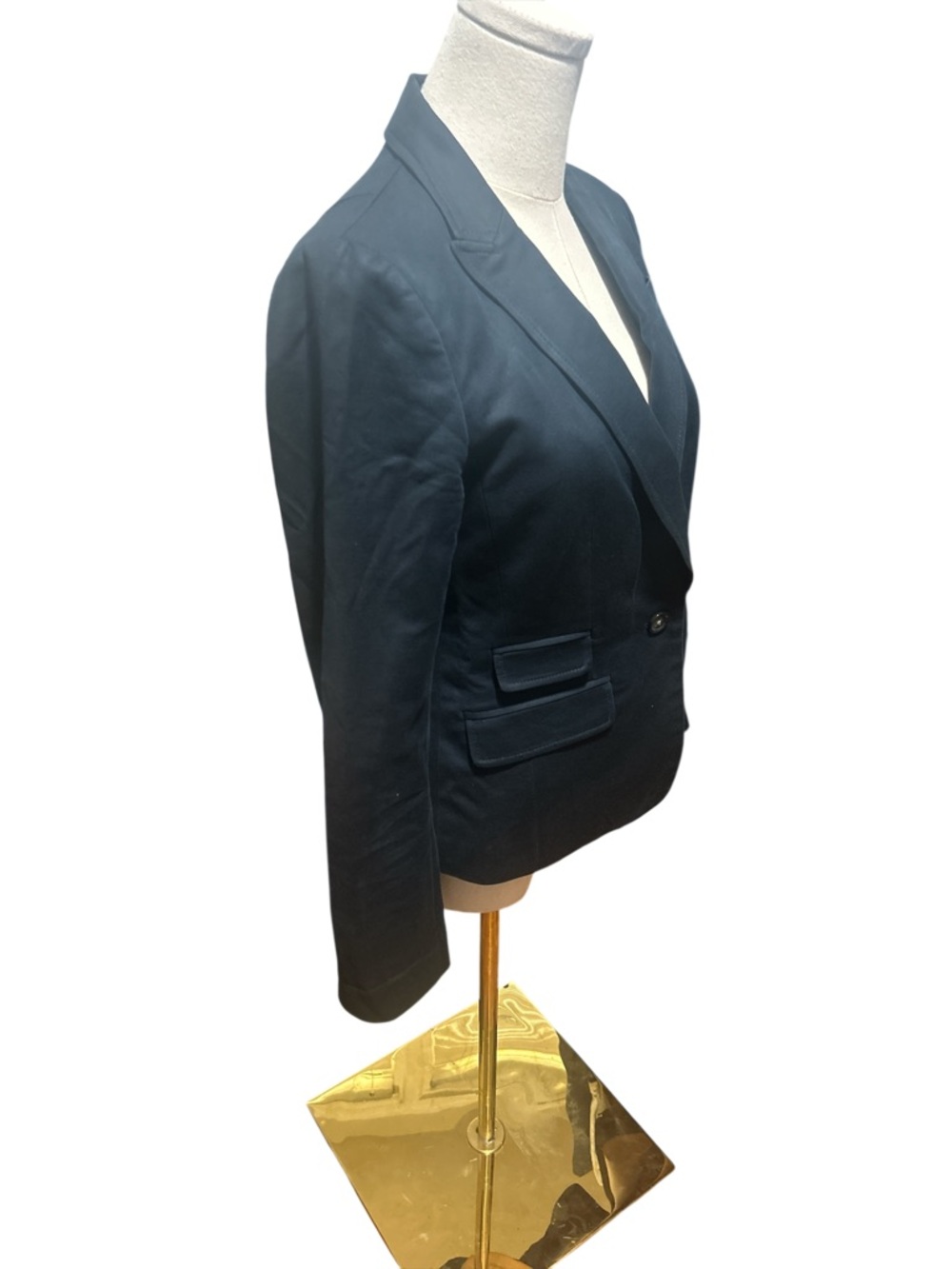 Banana Republic Navy Blue One Button Blazer Women’s Size 2 Stretch Career Jacket - Picture 4 of 10